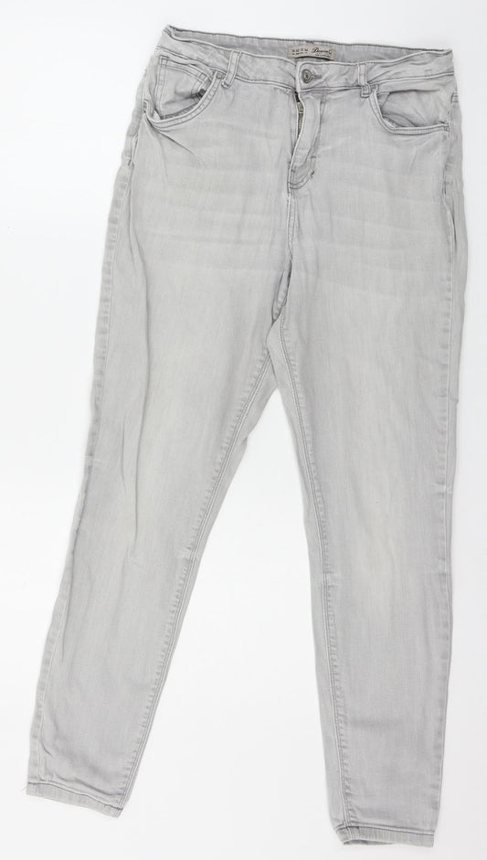 Denim & Co. Womens Grey  Denim Skinny Jeans Size 14 L27 in