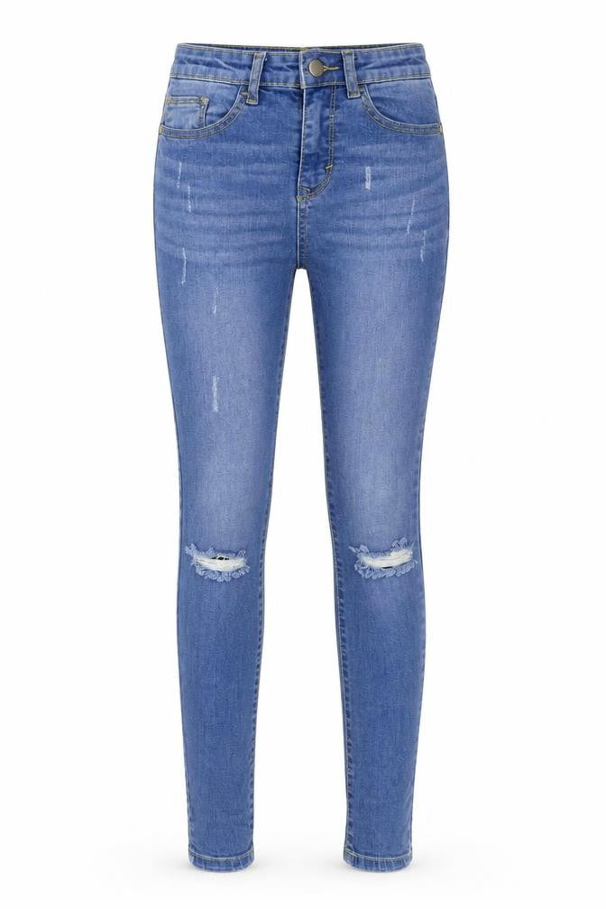 Womens UK Size 8 Boohoo Regular Fit Skinny Blue Jeans