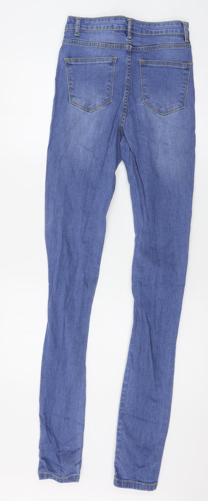 Boohoo Womens Blue  Denim Skinny Jeans Size 8 L34 in