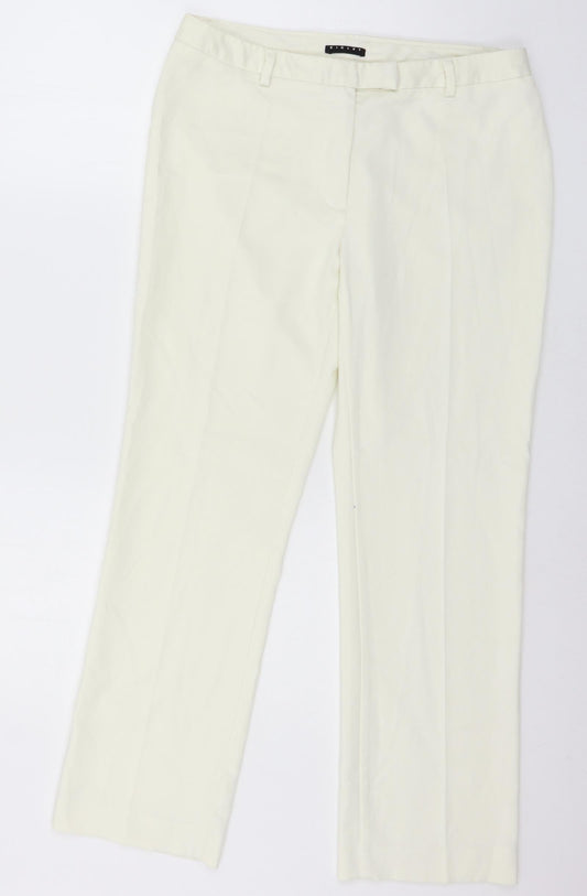 Womens UK Size 32 in Sisley Regular Fit  Ivory Trousers