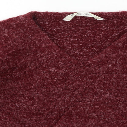 Genghis Khan Womens Purple  Knit Pullover Jumper Size XS
