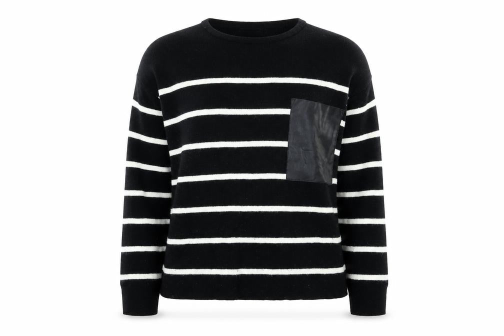 George Womens Black Striped Knit Pullover Jumper Size 12
