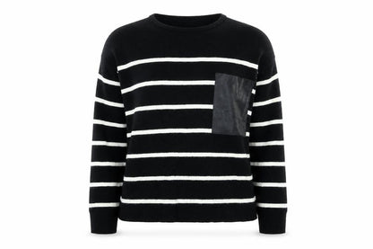 George Womens Black Striped Knit Pullover Jumper Size 12