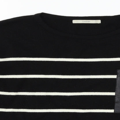 George Womens Black Striped Knit Pullover Jumper Size 12