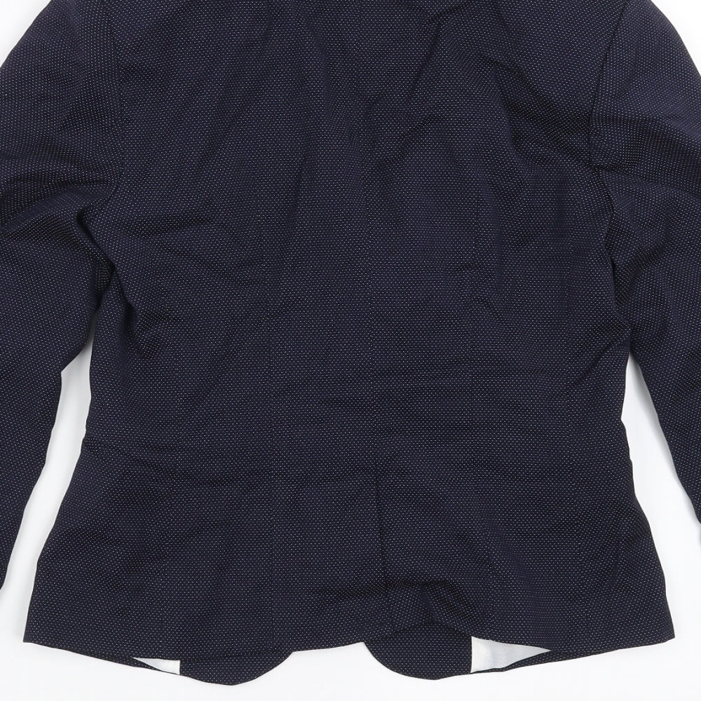 H&M Womens Blue   Jacket Suit Jacket Size 6  - dotted pattern