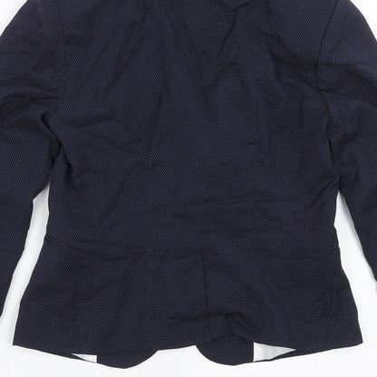 H&M Womens Blue   Jacket Suit Jacket Size 6  - dotted pattern