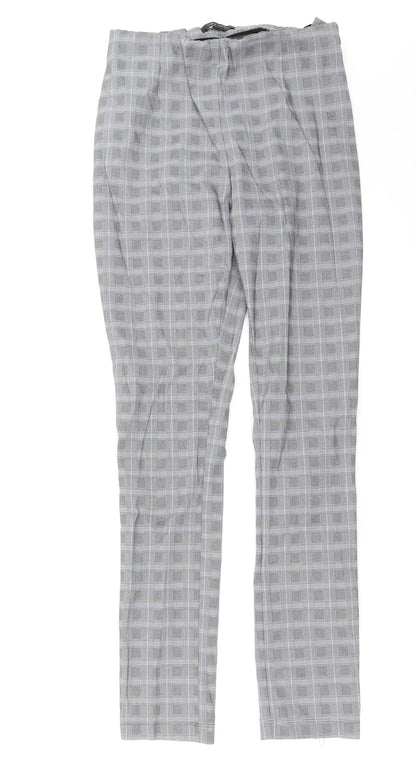 New Look Womens Grey Check  Trousers  Size 10 L28 in