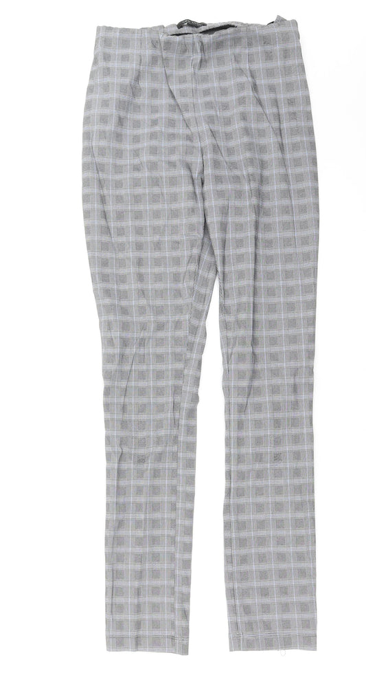 New Look Womens Grey Check  Trousers  Size 10 L28 in