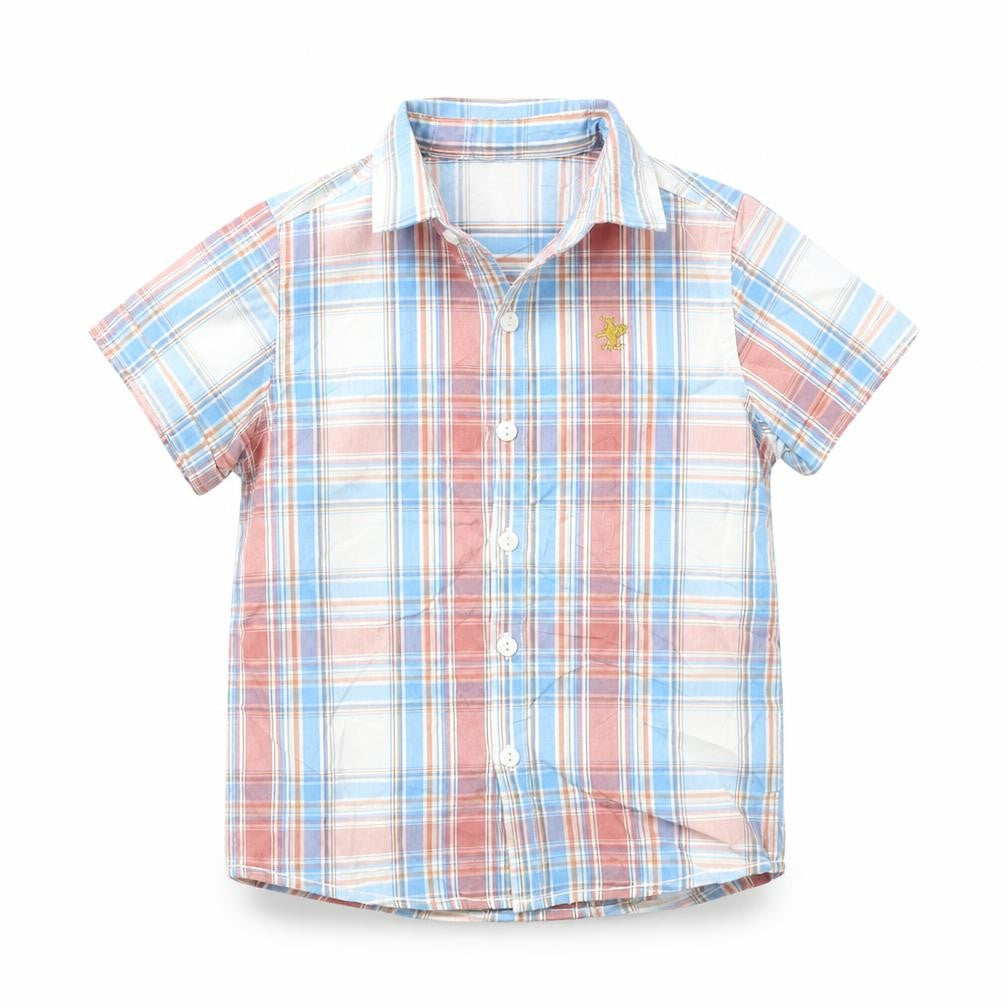 NEXT Boys Blue Plaid  Basic Button-Up Size 5 Years
