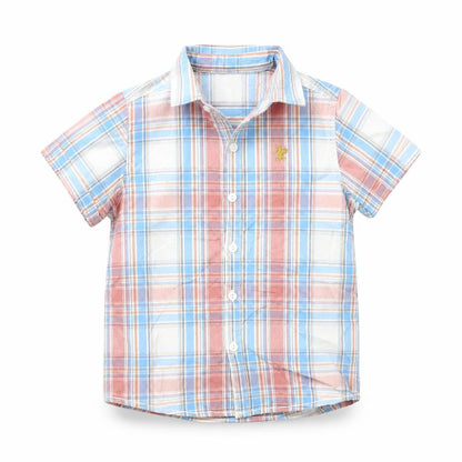 NEXT Boys Blue Plaid  Basic Button-Up Size 5 Years