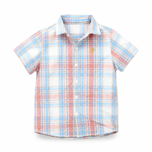 NEXT Boys Blue Plaid  Basic Button-Up Size 5 Years
