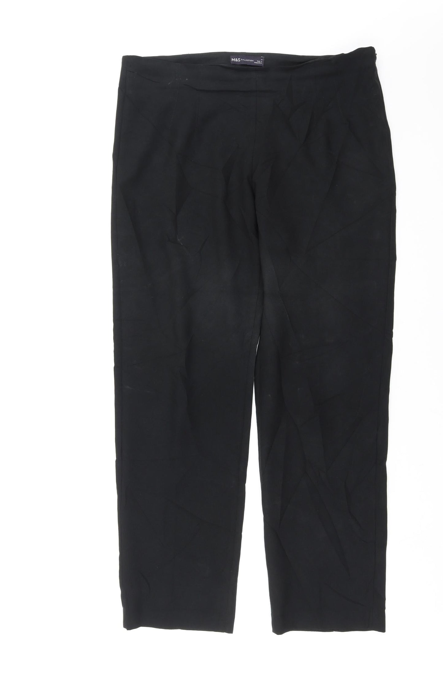 Womens UK Size 14 Marks and Spencer Regular Fit  Black Trousers