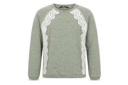 Very Girls Green   Pullover Sweatshirt Size 11-12 Years  - crochet detail