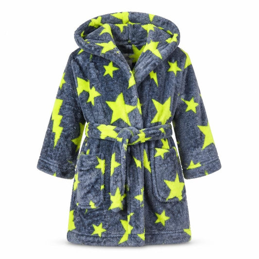Blue Zoo Baby Blue Solid   Robe Size 12-18 Months  - Star Pattern
