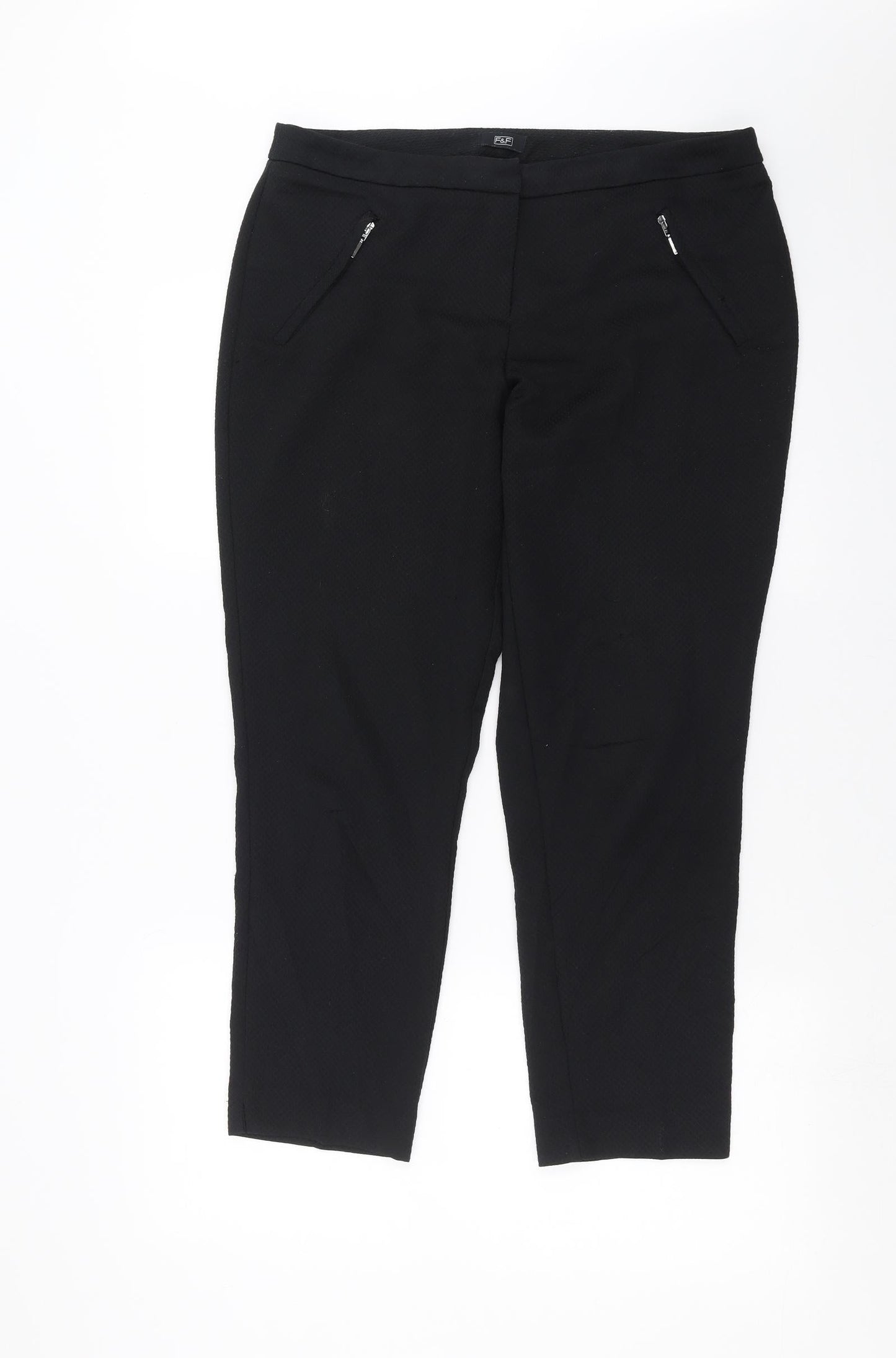 Womens UK Size 34 in F&F Regular Fit  Black Trousers
