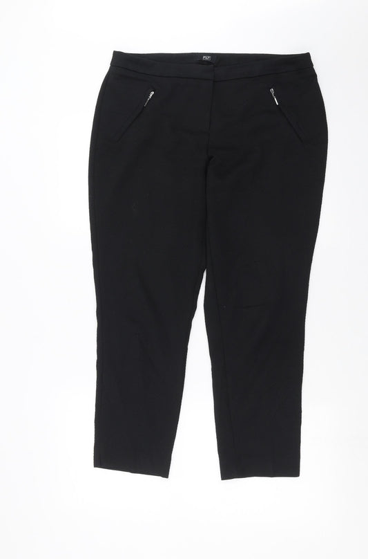 F&F Womens Black Argyle/Diamond  Trousers  Size 34 in L26 in
