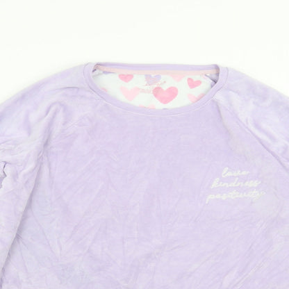 Primark Womens Purple Solid Fleece Top Pyjama Top Size S  - love kindness positivity