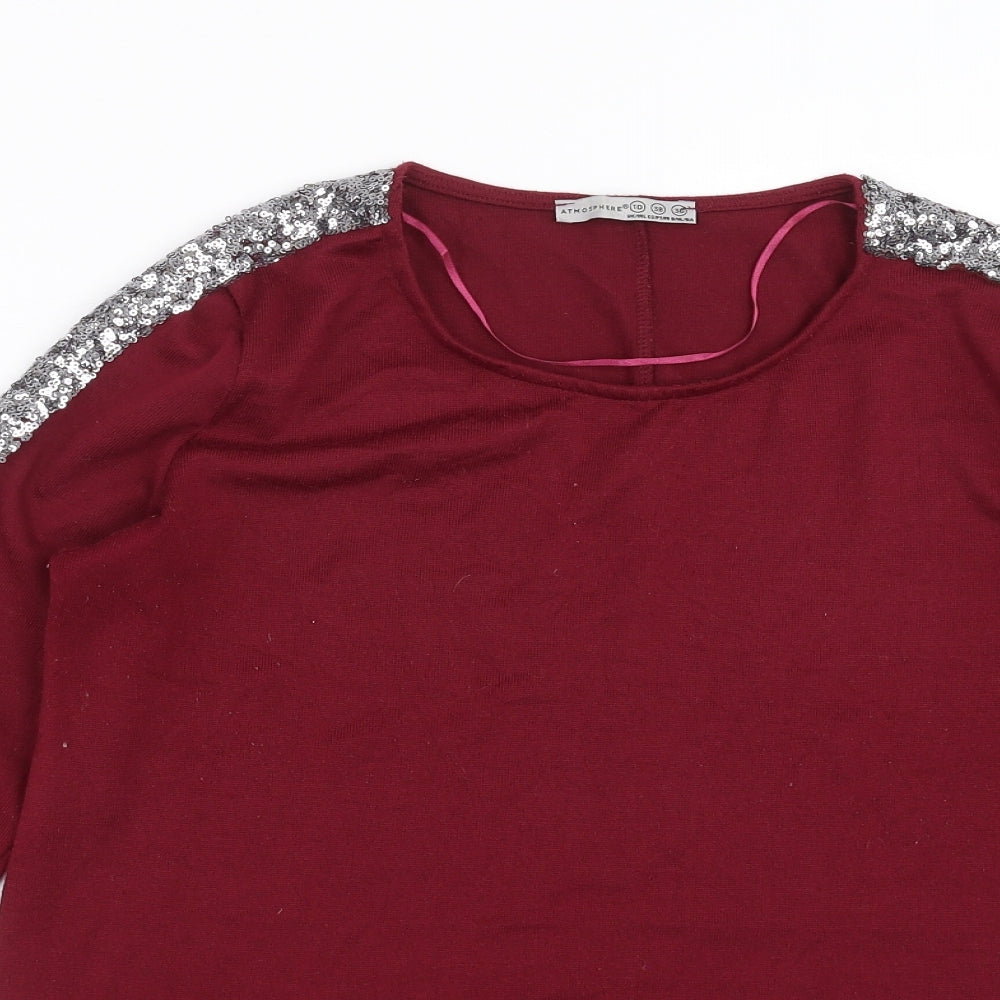 Primark Womens Purple  Knit Pullover Jumper Size 10  - sequins