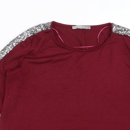 Primark Womens Purple  Knit Pullover Jumper Size 10  - sequins