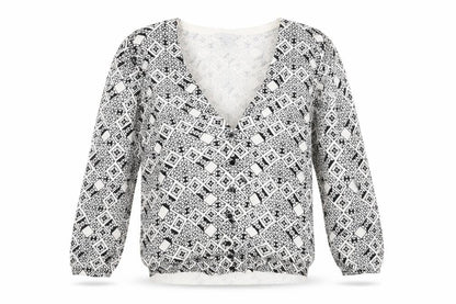 H&M Womens White Geometric Knit Cardigan Jumper Size M