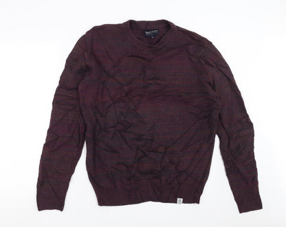 Shore Leave Mens Purple  Knit Pullover Jumper Size M