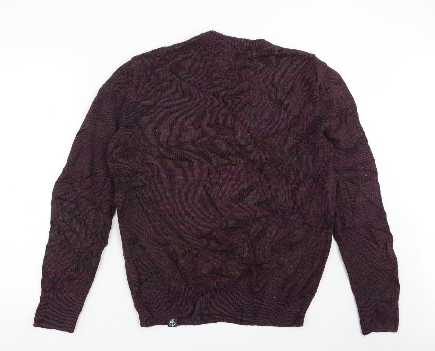 Shore Leave Mens Purple  Knit Pullover Jumper Size M