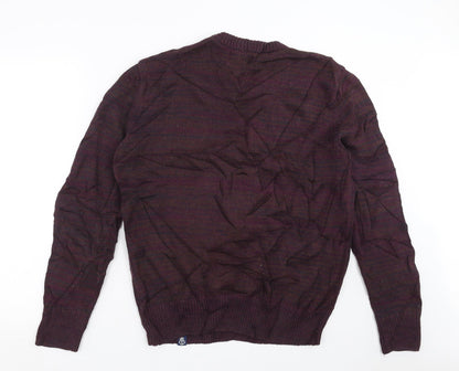 Shore Leave Mens Purple  Knit Pullover Jumper Size M