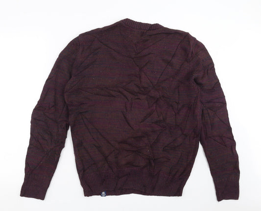 Shore Leave Mens Purple  Knit Pullover Jumper Size M