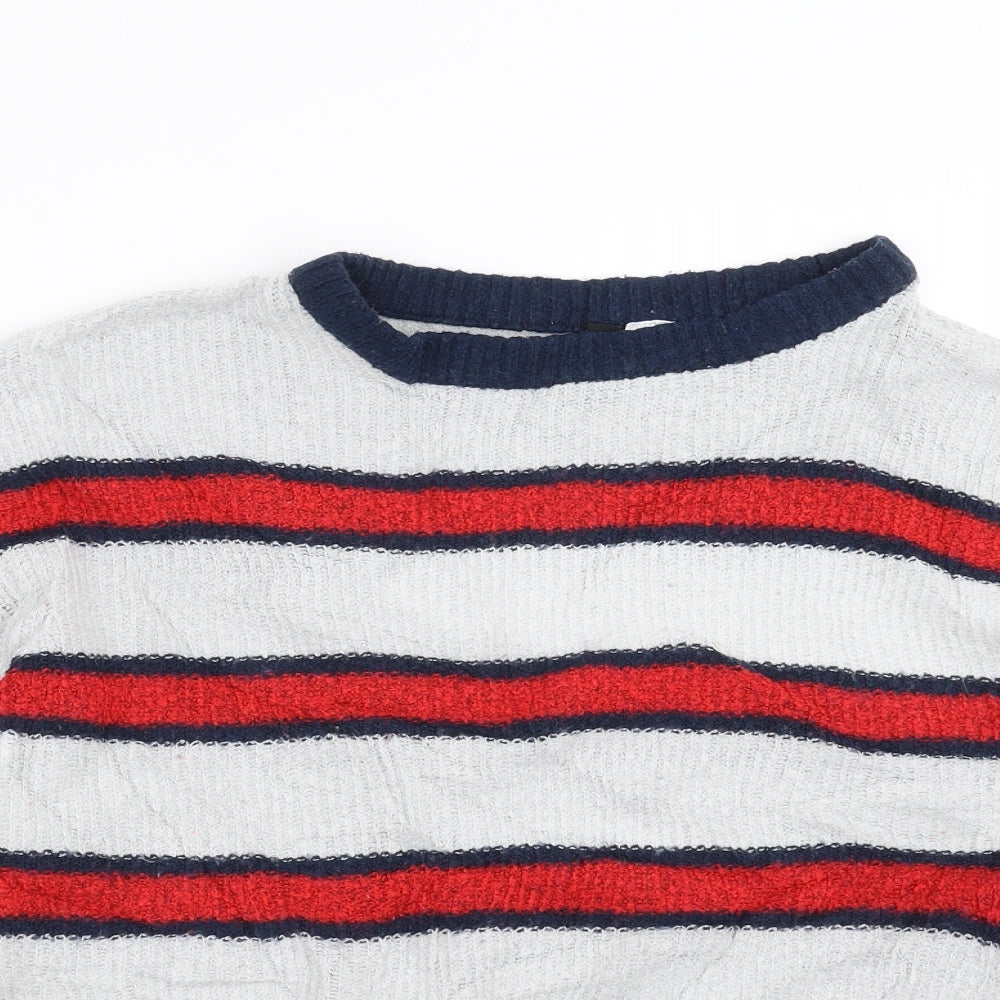 Divided by H&M Womens Blue Striped Knit Pullover Jumper Size S  - cropped