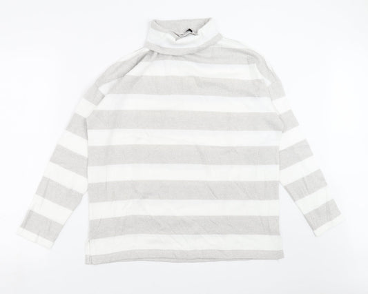 TU Womens Grey Striped Knit Pullover Jumper Size 14