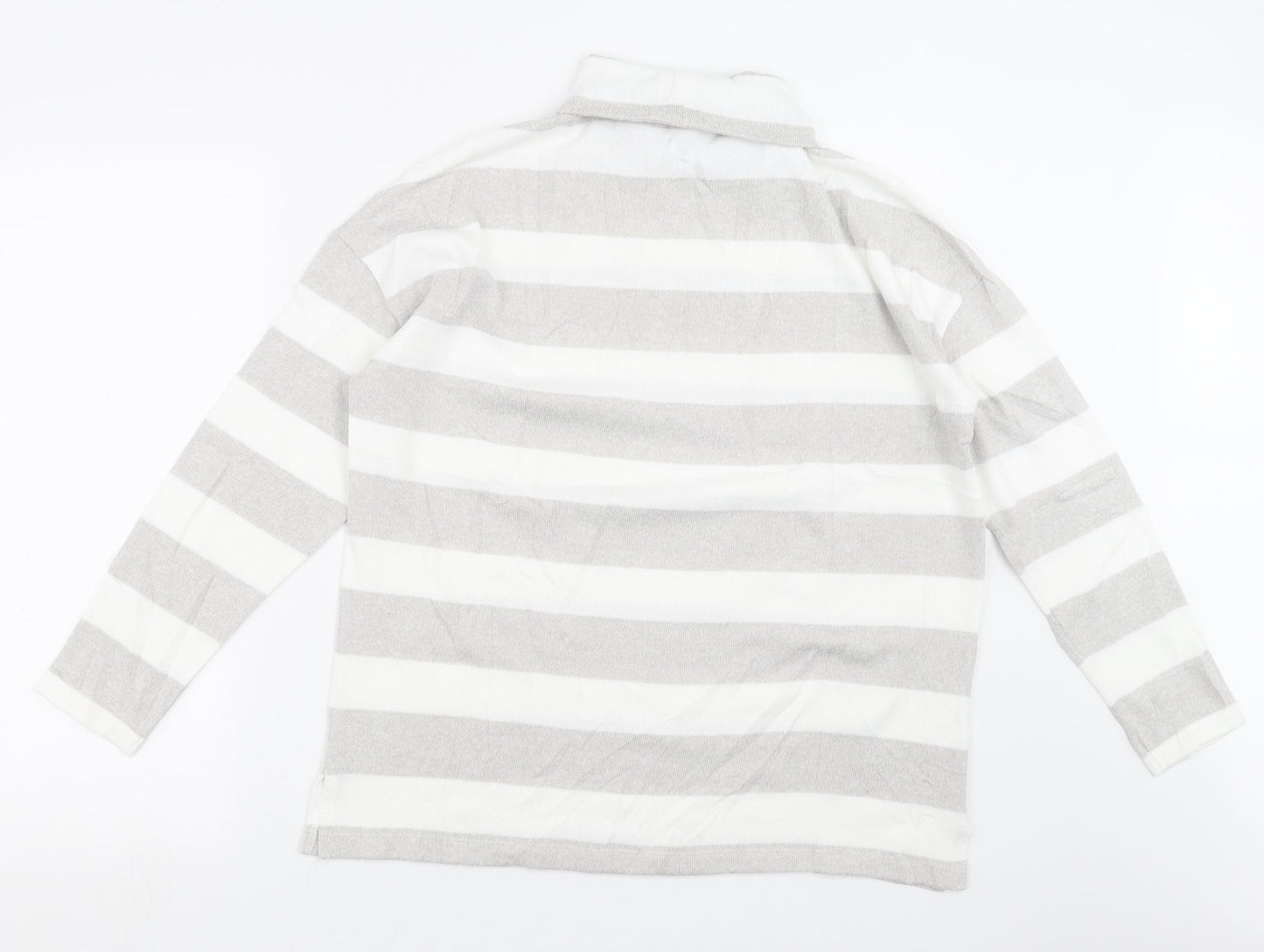 TU Womens Grey Striped Knit Pullover Jumper Size 14