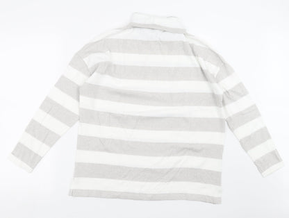 TU Womens Grey Striped Knit Pullover Jumper Size 14