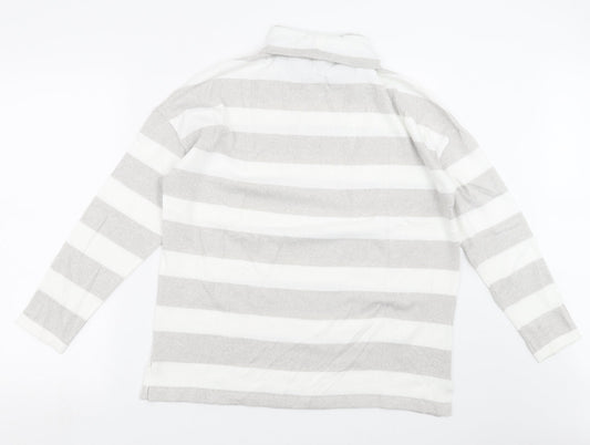 TU Womens Grey Striped Knit Pullover Jumper Size 14