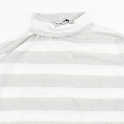 TU Womens Grey Striped Knit Pullover Jumper Size 14
