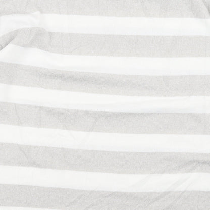 TU Womens Grey Striped Knit Pullover Jumper Size 14