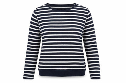 koton Womens Blue Striped Knit Pullover Jumper Size S