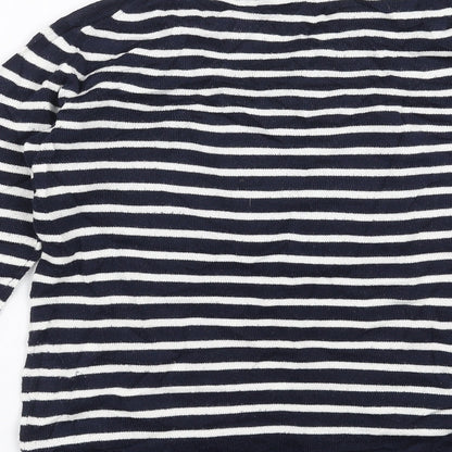 koton Womens Blue Striped Knit Pullover Jumper Size S