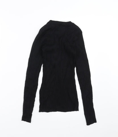 LU NYC Womens Black   Pullover Jumper Size S  - stretch fabric