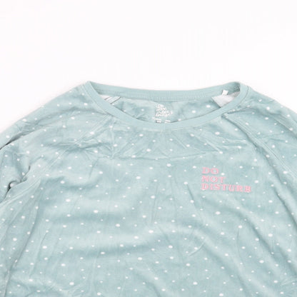 Primark Womens Green Polka Dot  Top Pyjama Top Size 10  - Do not disturb