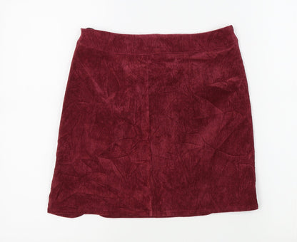 Boohoo Womens Red   A-Line Skirt Size 8