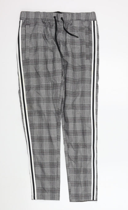 Mauvais Womens Black Check  Trousers  Size L L28 in