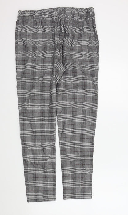 Mauvais Womens Black Check  Trousers  Size L L28 in