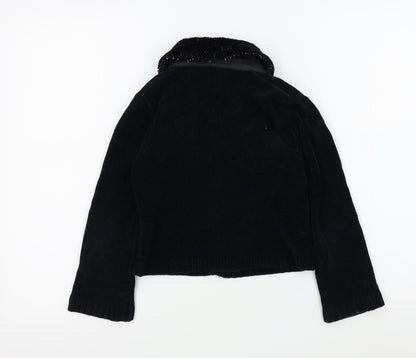 Adams Girls Black Colourblock  Cardigan Jumper Size 8 Years