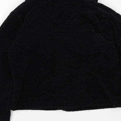 Adams Girls Black Colourblock  Cardigan Jumper Size 8 Years