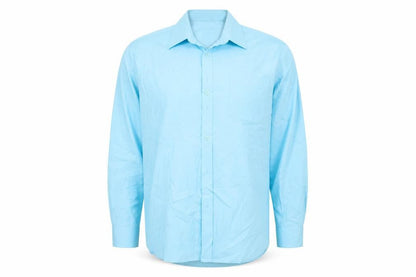 Mens UK Size 17 George Blue  Button-Up Long Sleeve Casual Shirt