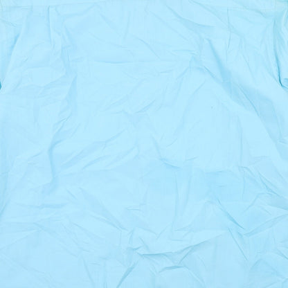 George Mens Blue Colourblock   Button-Up Size 17