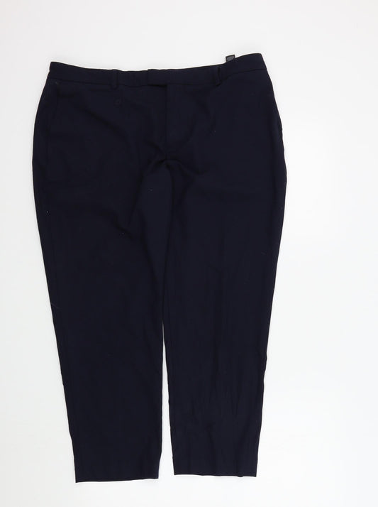 Womens UK Size 16 M&S Regular Fit  Blue Trousers
