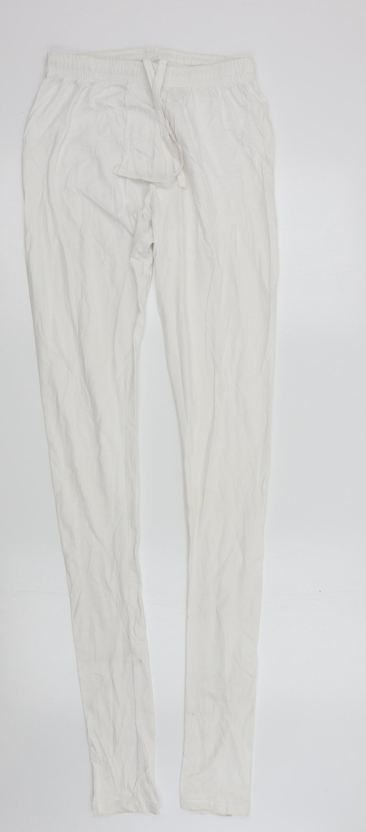 max Womens White Solid  Top Pyjama Pants Size S