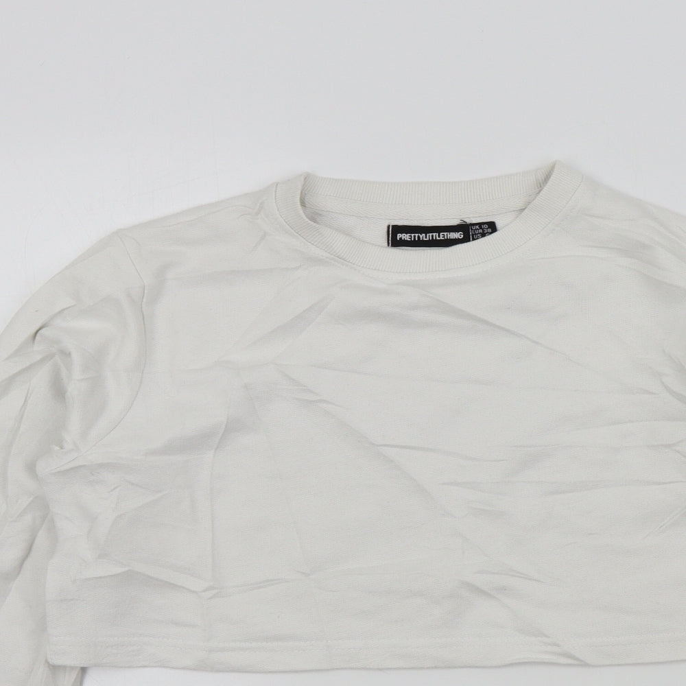Womens UK Size 10 PRETTYLITTLETHING White Pullover Jumper