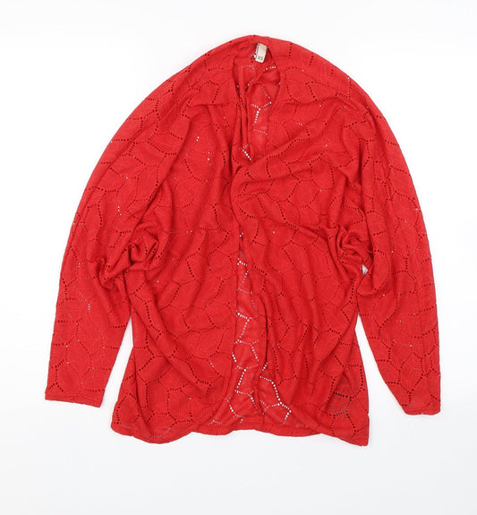 Womens UK Size XS H&M Red Cardigan Jumper